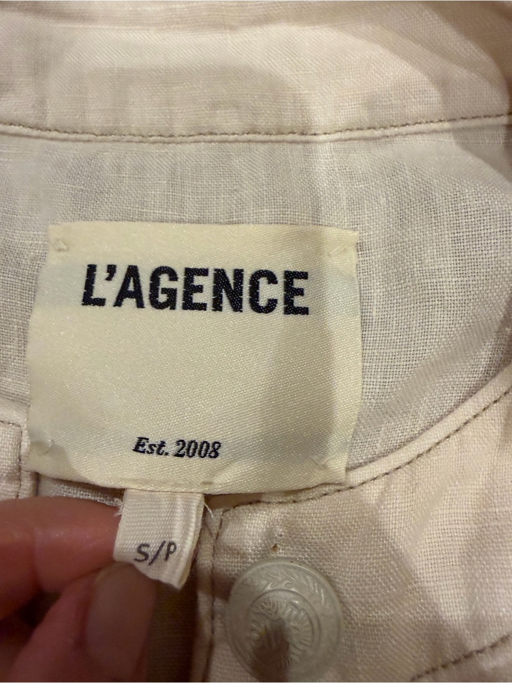 L'AGENCE Yari Collarless Lightweight 100% Linen Open-Front Jacket Size S - Picture 5 of 13